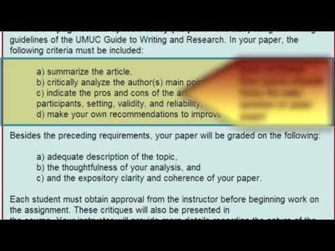 How to Write an Article Analysis