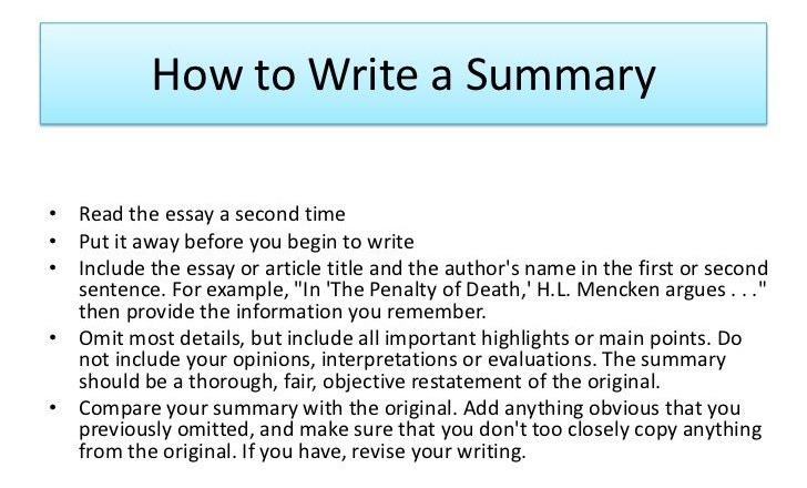 how long should a summary be